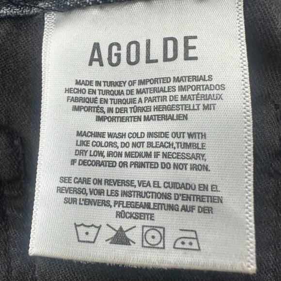 Agolde Dee High Rise Jean Denim Cut Off Shorts Size 25 In Moxy Wash Distressed - Picture 11 of 15